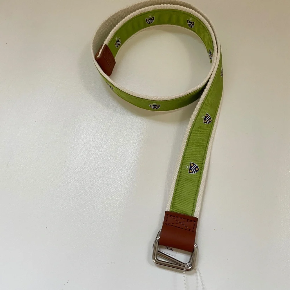 McLaughlin Vance Youth size L Webbing Belt Lime Medieval Emblem Preppy Event